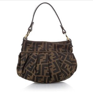 Authentic Fendi Zucca Chef Mini Baguette Handbag Pochette